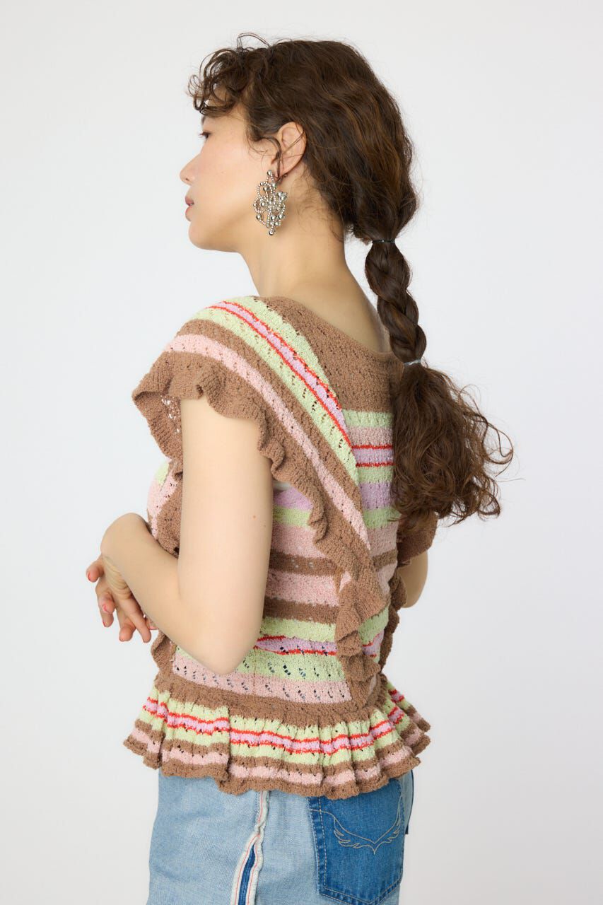 RODEO CROWNS「2WAYフリルクロシェニットトップス」|タンクトップ|