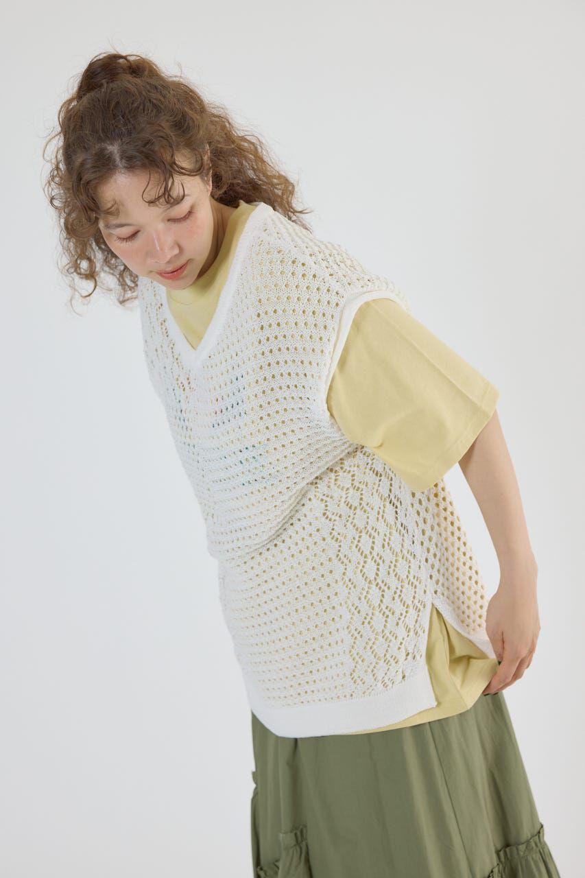 RODEO CROWNS「2WAY パッチワークニットベスト」|タンクトップ|