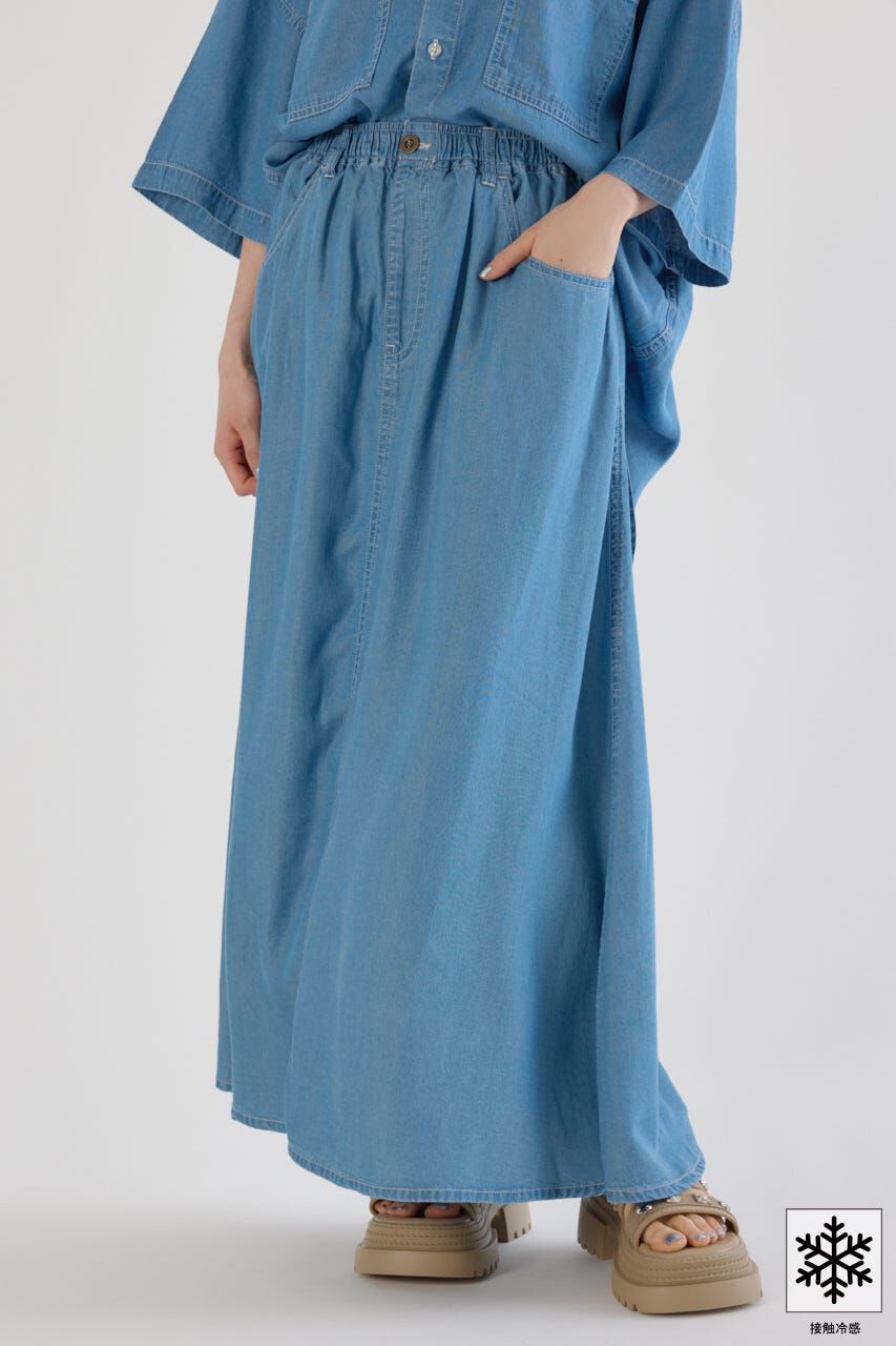 RODEO CROWNS「クールデニムリラックススカート」|デニム|