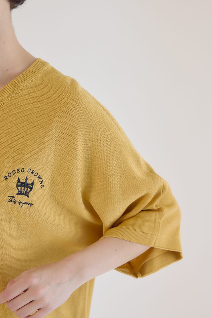 RODEO CROWNS「BIG LOGO5分袖ニットトップス」|ニット・セーター|