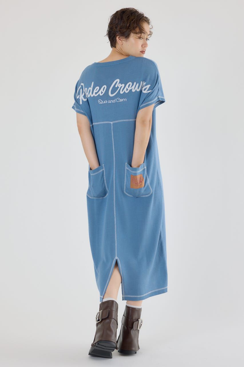 RODEO CROWNS「配色ステッチニットコンビワンピース」|ワンピース|BLU