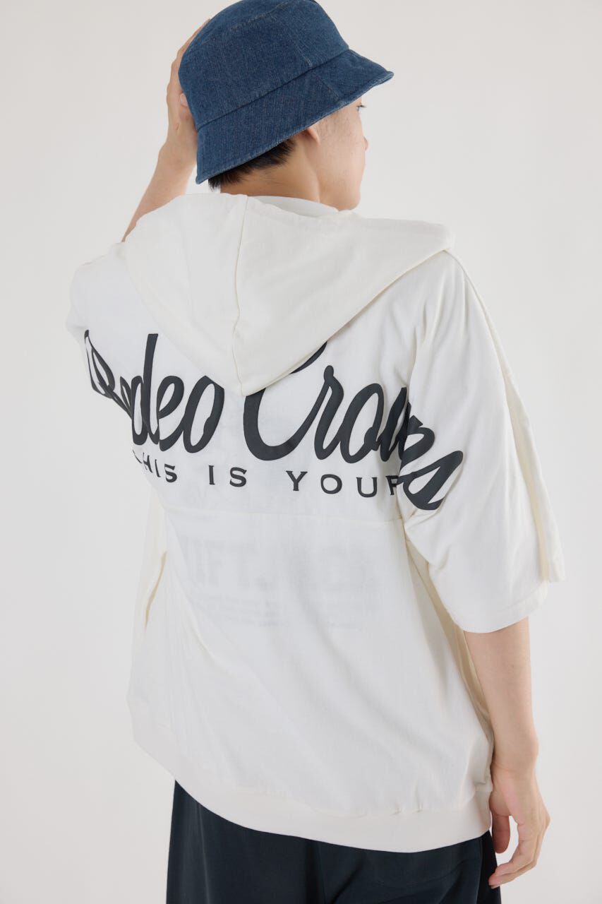 RODEO CROWNS「ハーフスリーブロゴZIPパーカー」|パーカー|