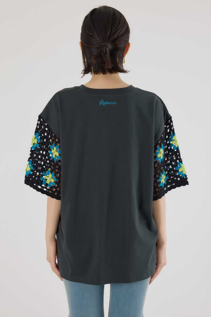 RODEO CROWNS「FLOWERクロシェドッキングTシャツ」|Tシャツ・カットソー|