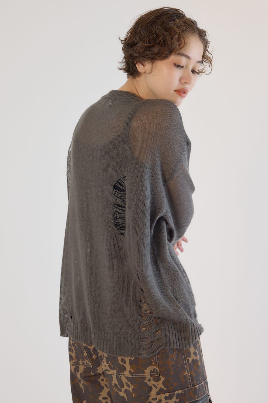 RODEO CROWNS「メッセージダメージニットトップス」|ニット・セーター|