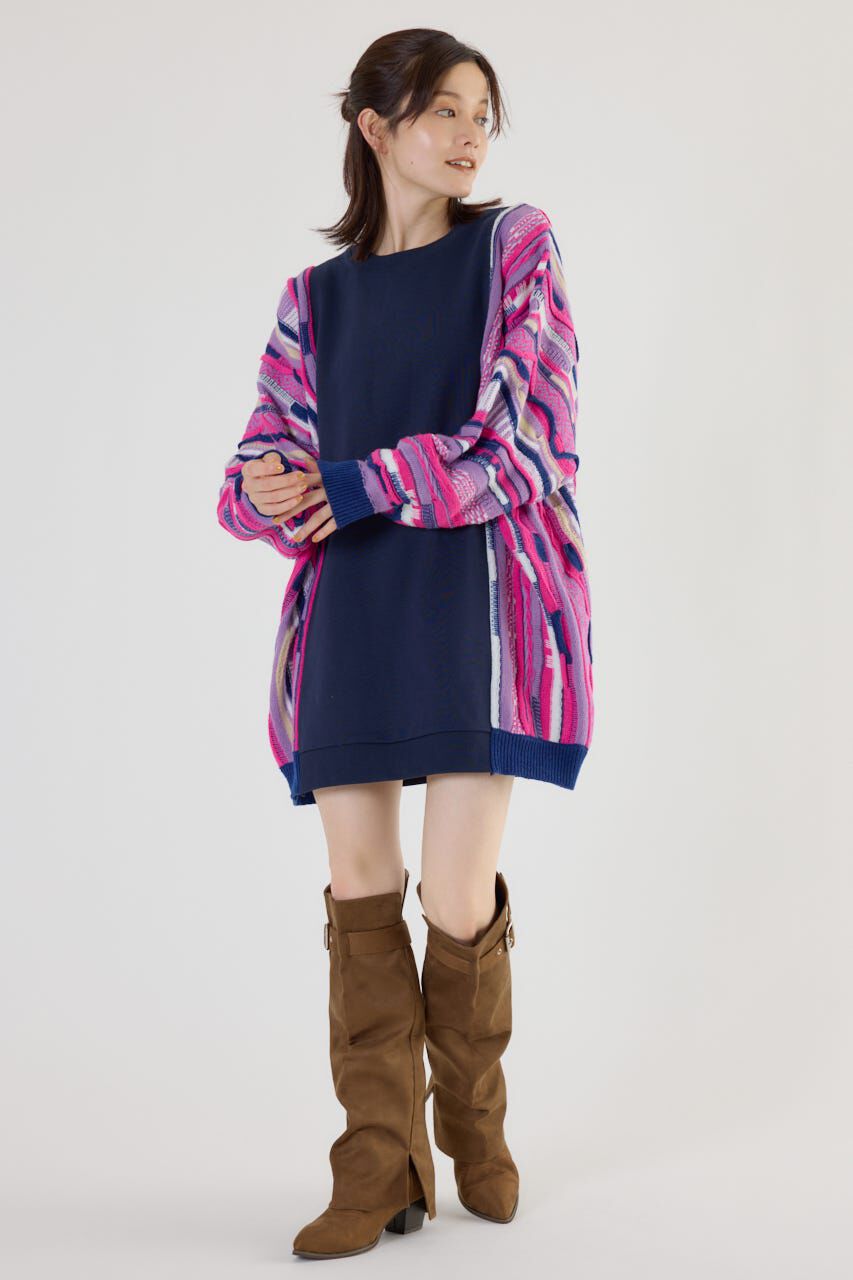 RODEO CROWNS「3D マルチカラーニットドッキングチュニック」|ニット・セーター|