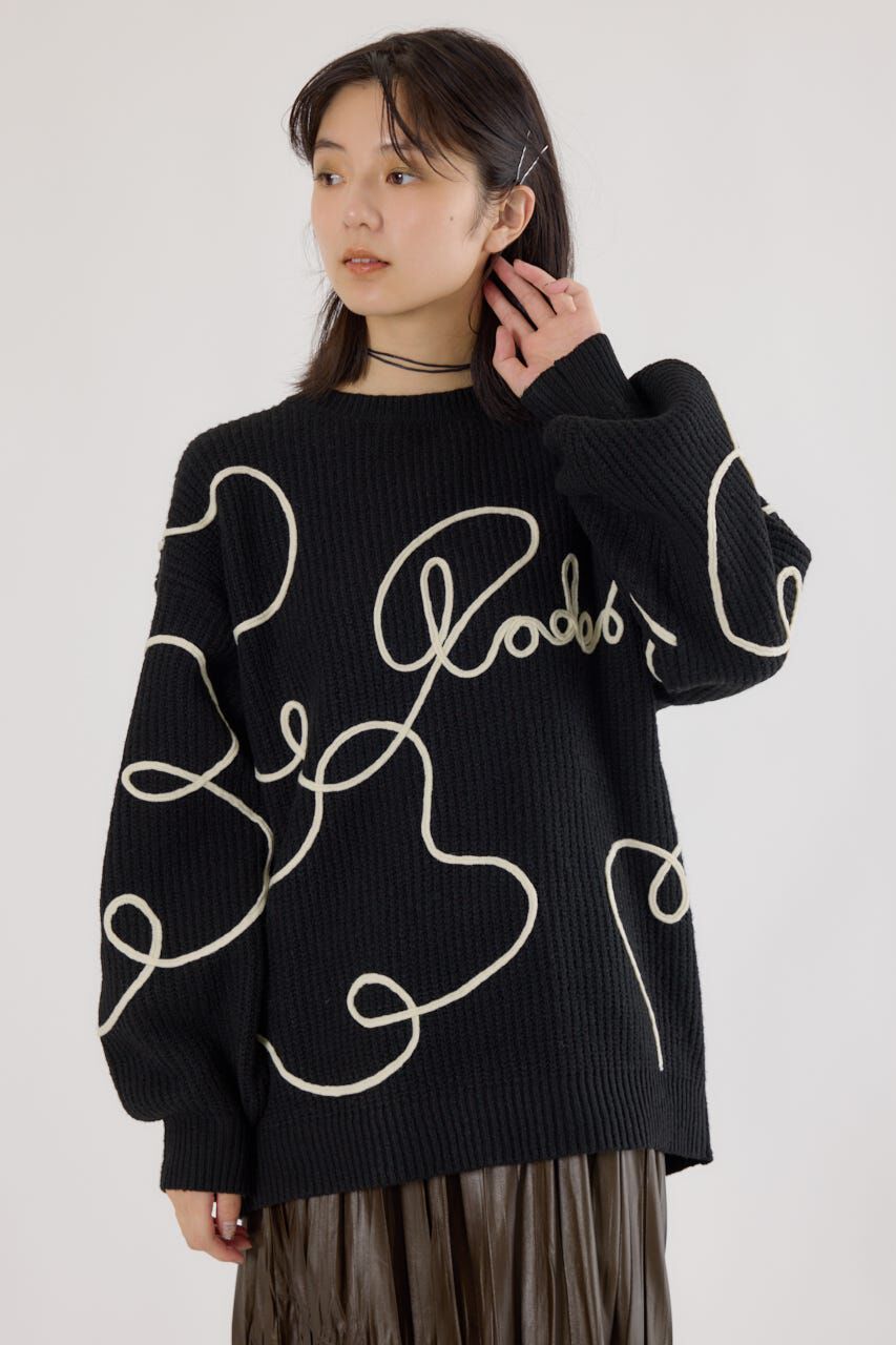 RODEO CROWNS「Embroideryラインロゴニットトップス」|ニット・セーター|