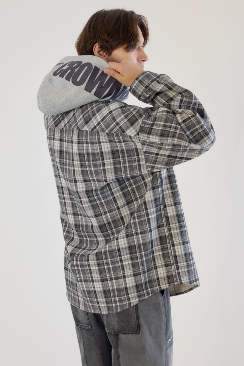 RODEO CROWNS「ボンディングフーデッドチェックシャツ」|シャツ・ブラウス|