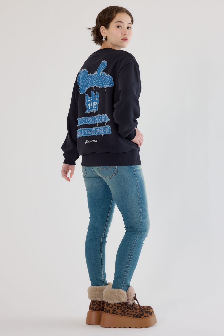 RODEO CROWNS「ロゴデニムパッチスウェットトップス」|パーカー|