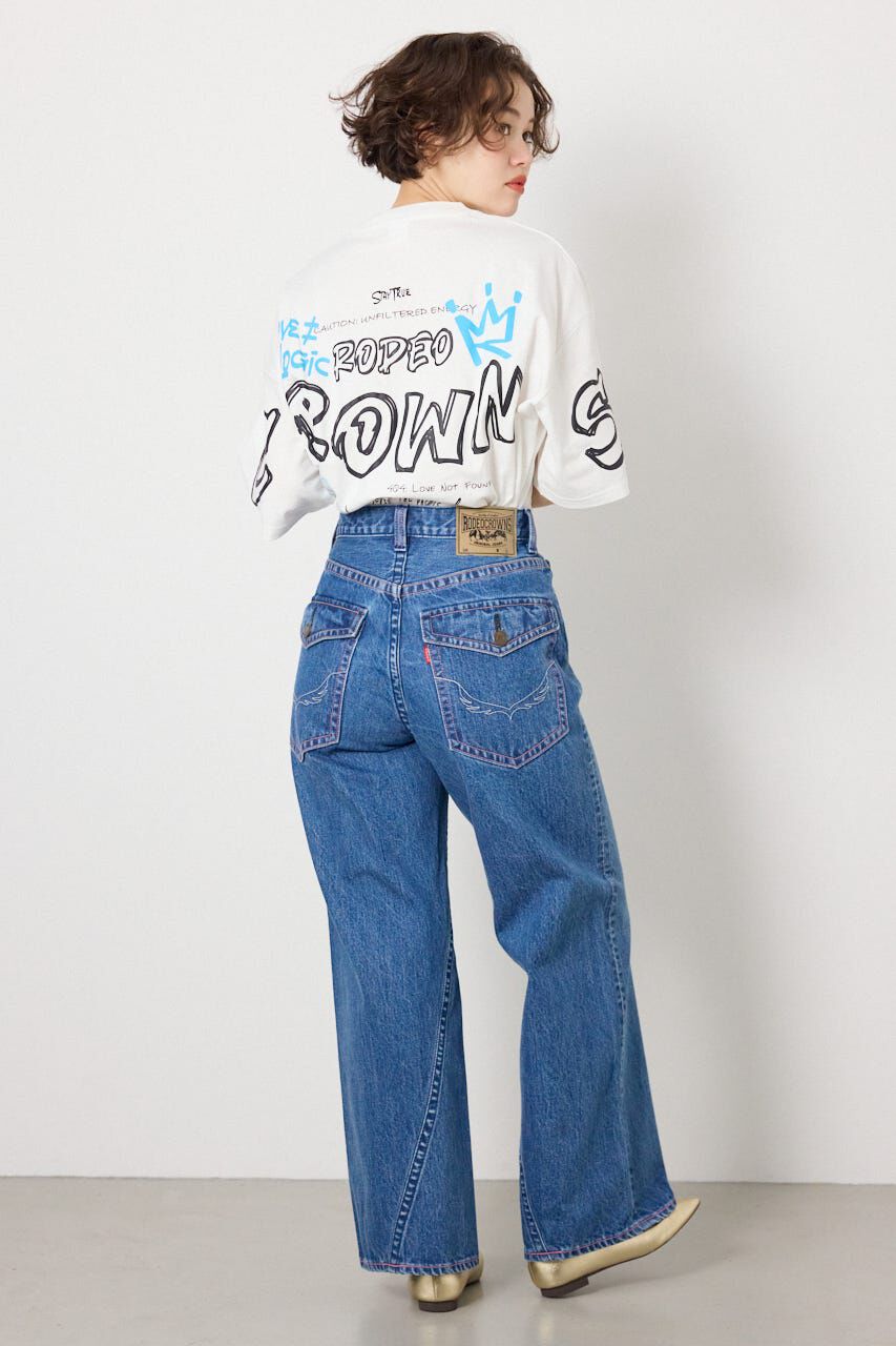 RODEO CROWNS「カラーステッチダボパンツ」|デニム|