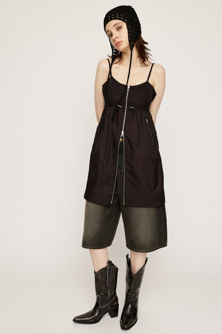 SLY「SHEER CAMI ZIP ドレス」|ワンピース|BLK