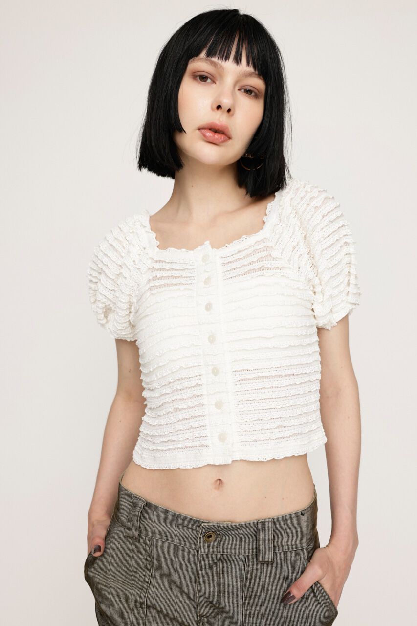 SLY「FRILL PUFF CUT トップス」|Tシャツ・カットソー|O/WHT1