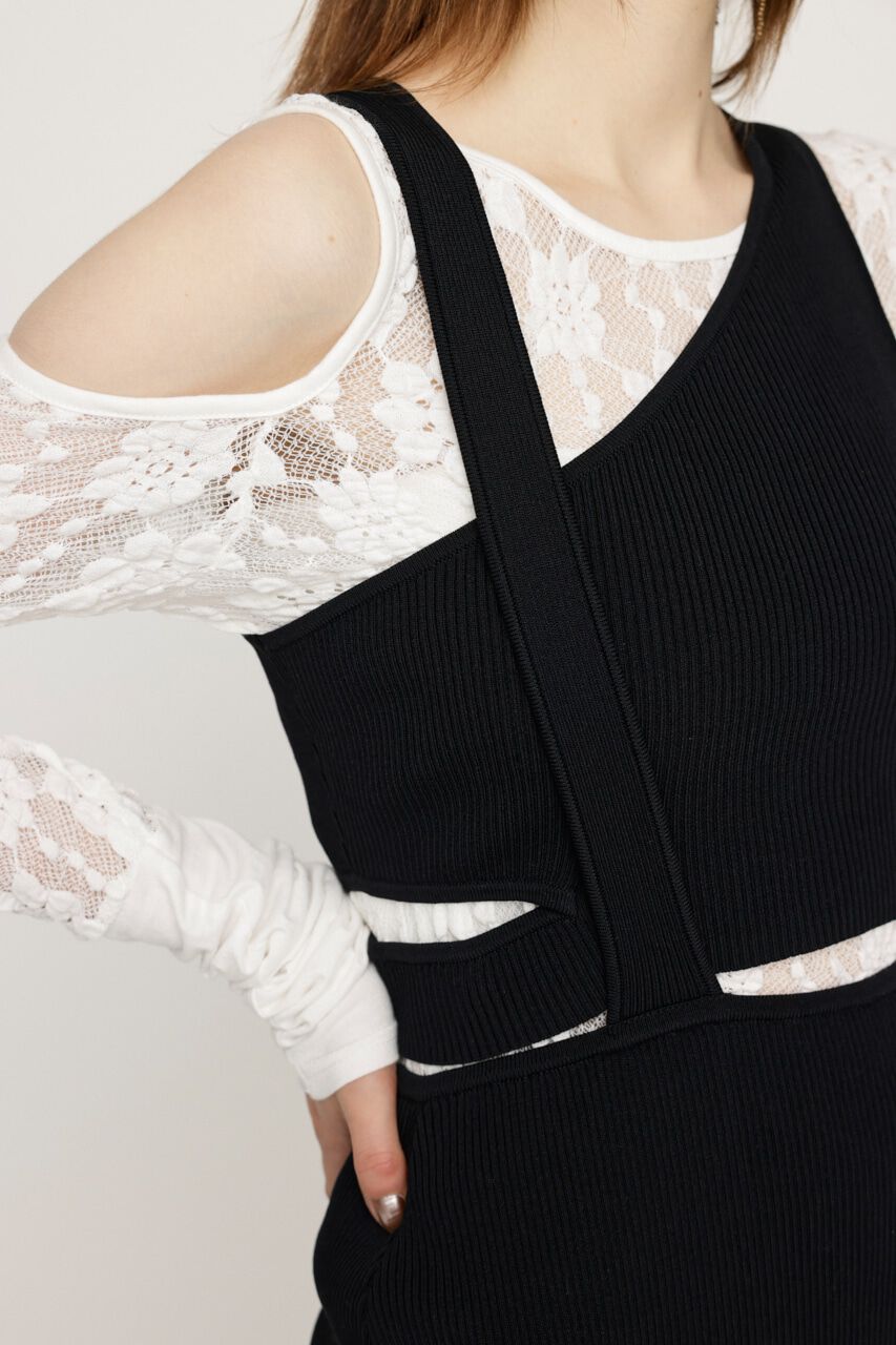 SLY「ASYMMETRY LAYER KNIT ショートワンピース」|ワンピース|