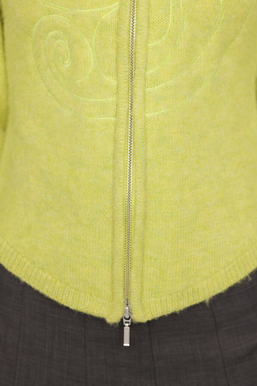 SLY「EMBROIDERY ZIP UP トップス」|ニット・セーター|