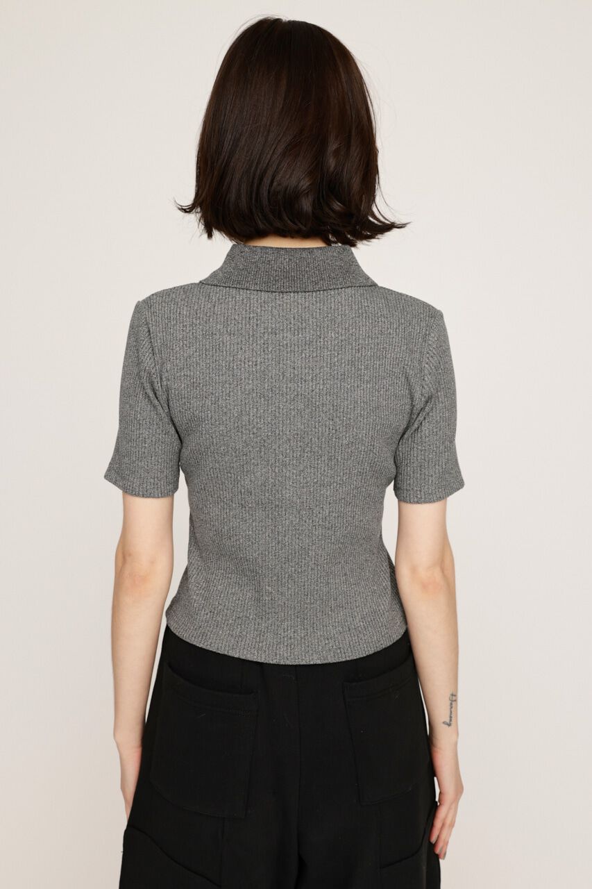 SLY「FRONT ZIP CUT RIB トップス」|Tシャツ・カットソー|
