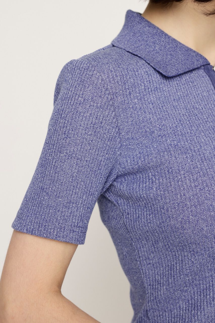 SLY「FRONT ZIP CUT RIB トップス」|Tシャツ・カットソー|