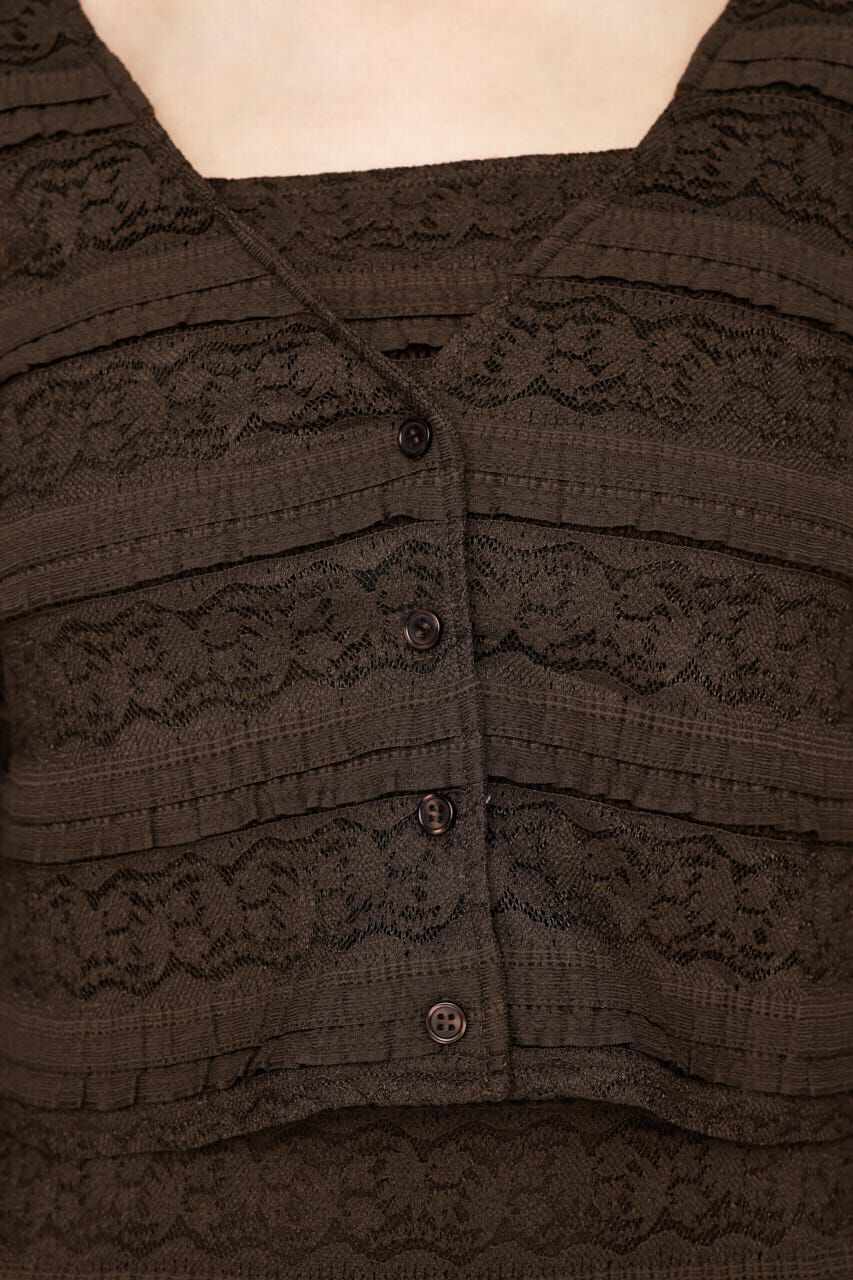 SLY「FRONT BUTTON LACE 2P ロングワンピース」|ワンピース|