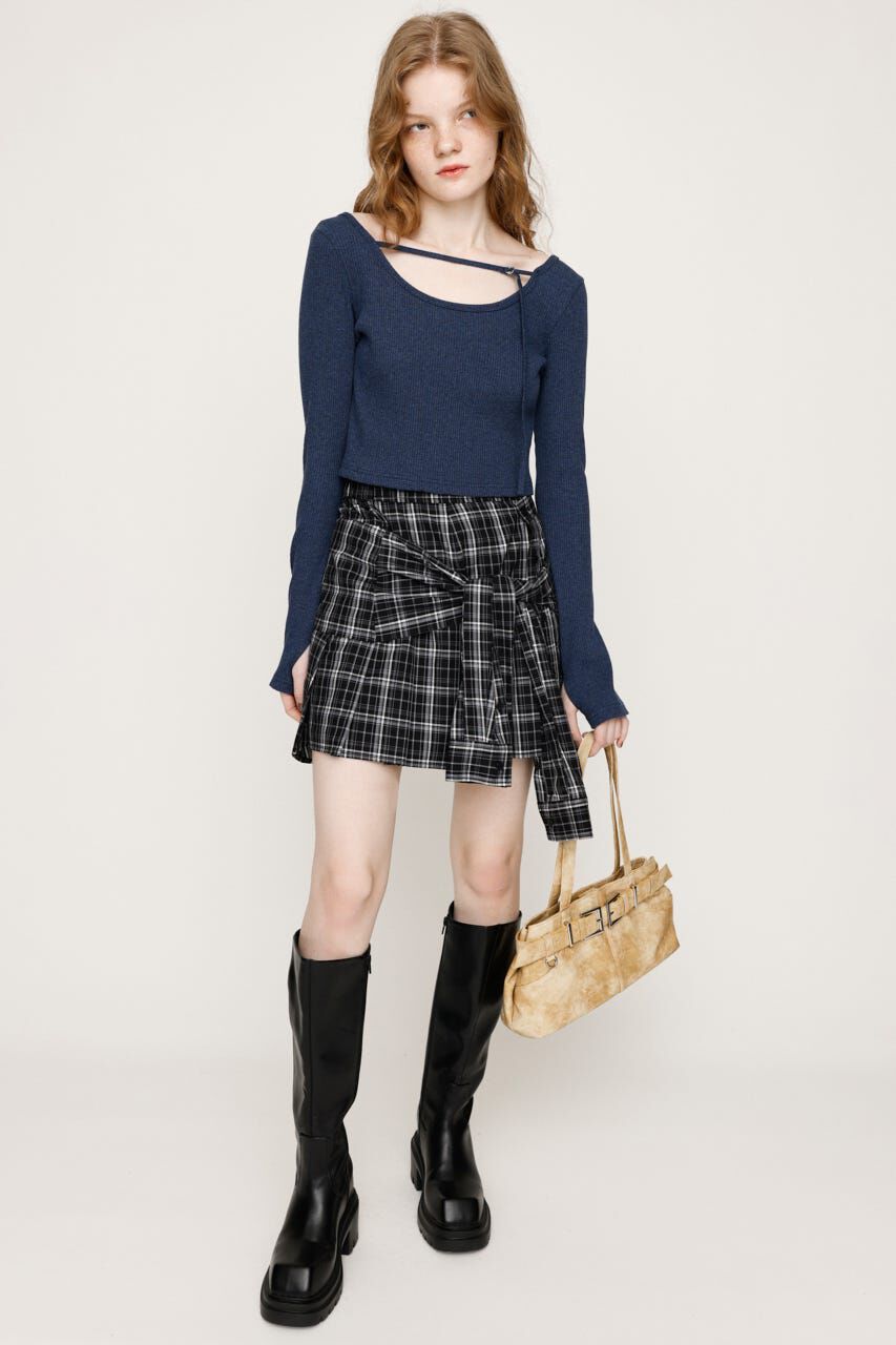 SLY「REMAKE LIKE CHECK ショートスカート」|スカート|