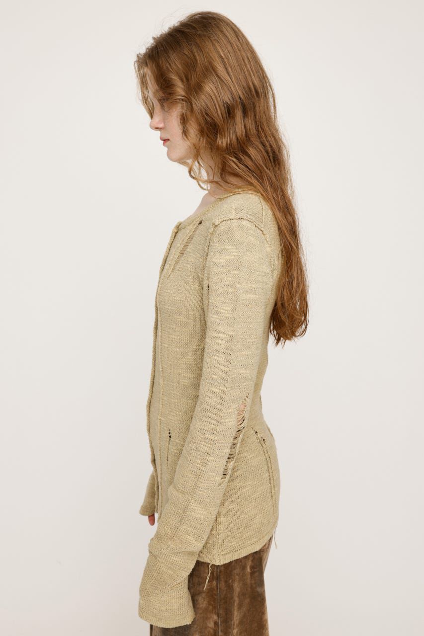 SLY「FRONT BUTTON CRASH カーディガン」|カーディガン|