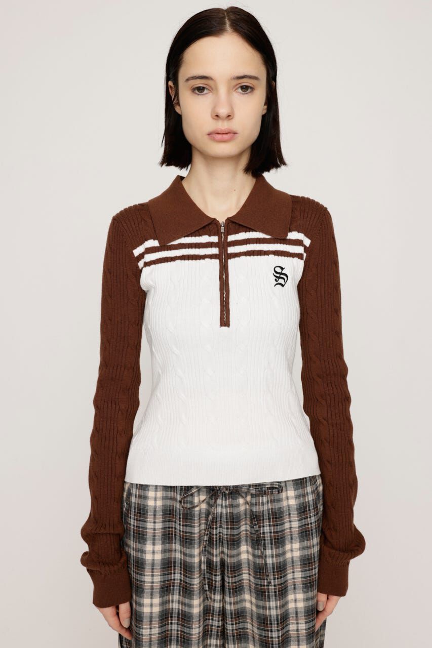 SLY「CABLE COLLAR KNIT トップス」|ニット・セーター|