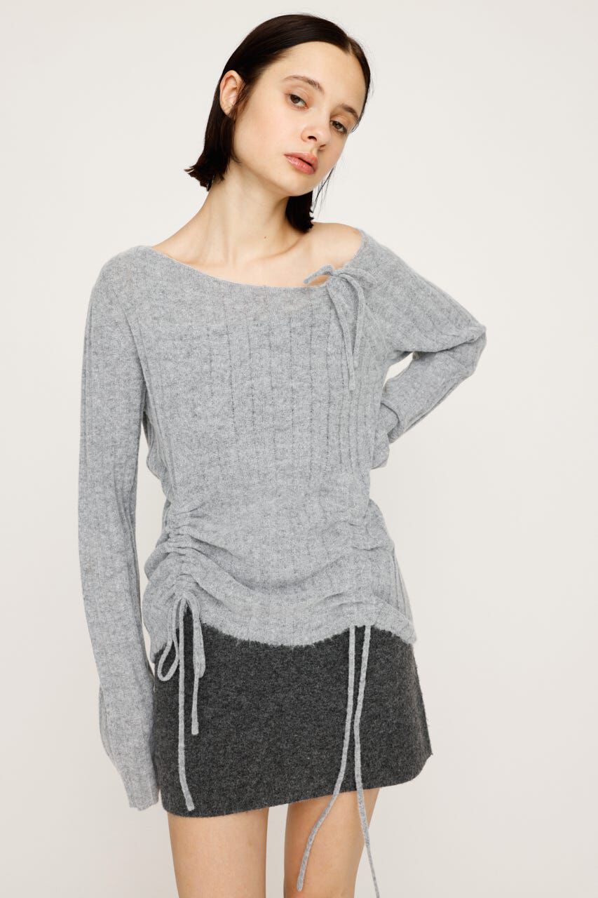 SLY「GATHER RIBBON KNIT トップス」|ニット・セーター|