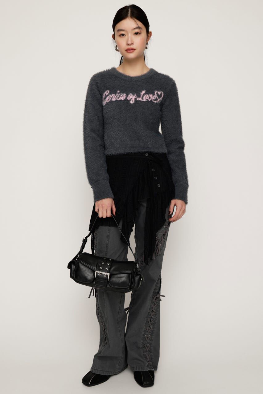 SLY「SHAGGY YARN LOGO C／N トップス」|ニット・セーター|