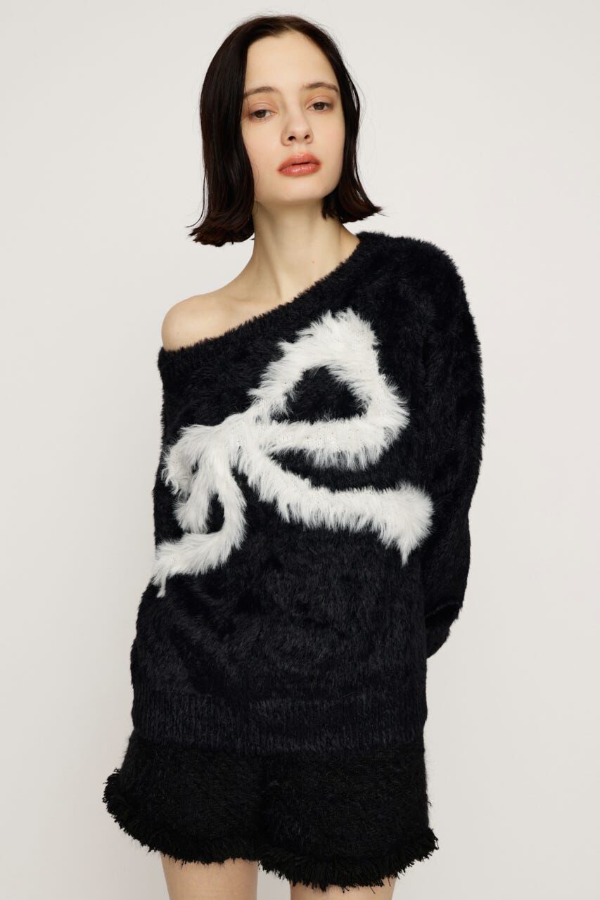 SLY「ONE SHOULDER RIBBON KNIT トップス」|ニット・セーター|