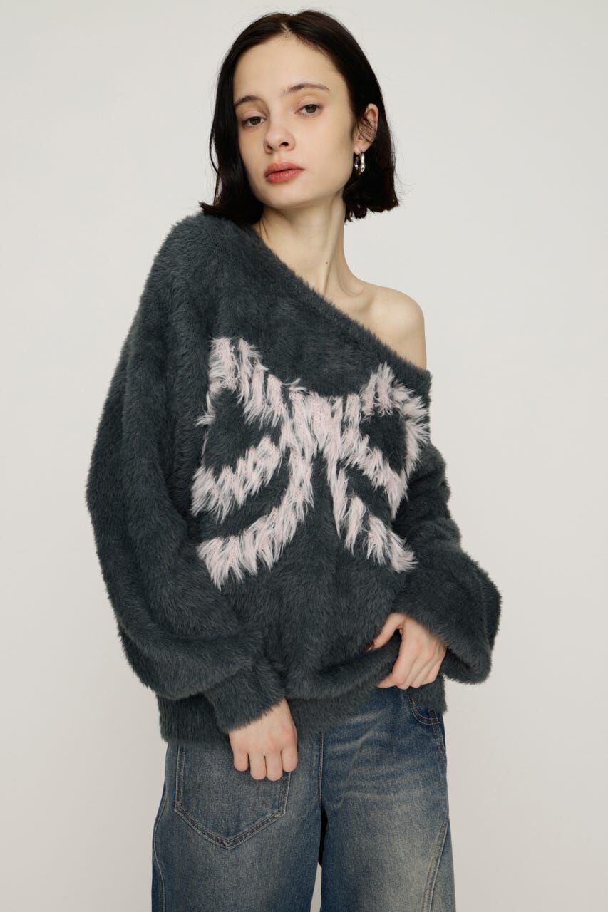 SLY「ONE SHOULDER RIBBON KNIT トップス」|ニット・セーター|