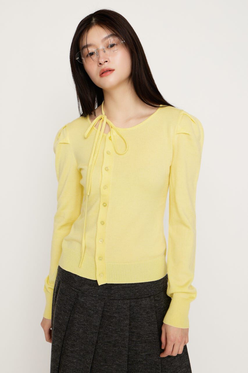 SLY「CURVE RIBBON HG PUFF トップス」|ニット・セーター|L/YEL1