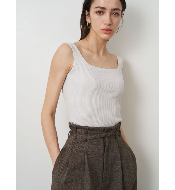 ELENDEEK「SQUARE NECK PAD TANK」|タンクトップ|オフホワイト