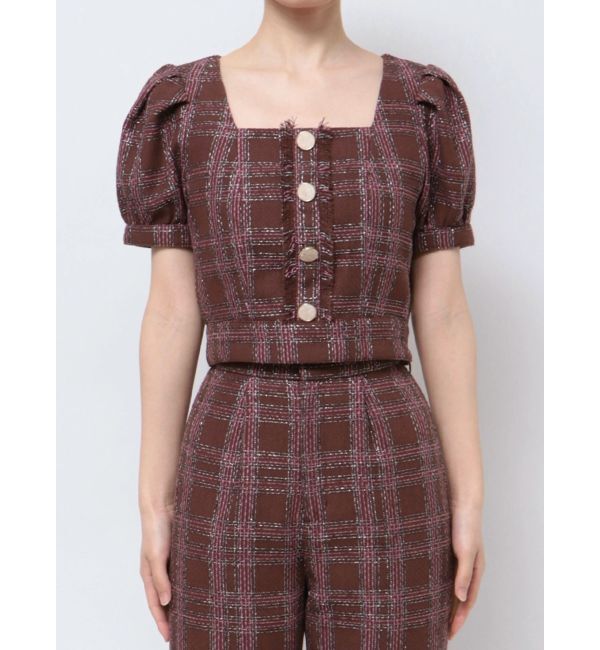 RESEXXY「ツイードコンパクトブラウス【セットアップ着用可能】」|シャツ・ブラウス|