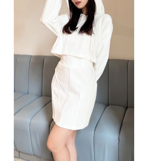 RESEXXY「カットリブコルセットスカート【セットアップ着用可能】」|スカート|ホワイト