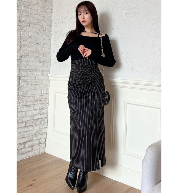 RESEXXY「ギャザーデザインタイトスカート」|スカート|