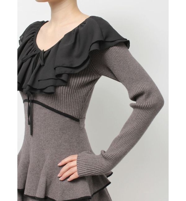 RESEXXY「ラッフルデザインミニニットワンピース」|ワンピース|