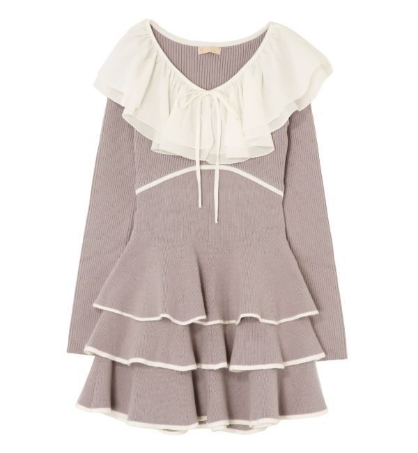 RESEXXY「ラッフルデザインミニニットワンピース」|ワンピース|