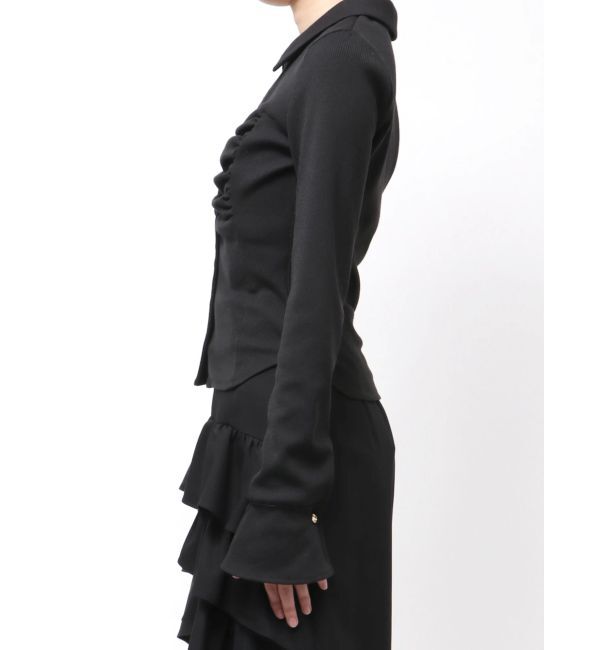 RESEXXY「フロントギャザーリブトップス」|Tシャツ・カットソー|