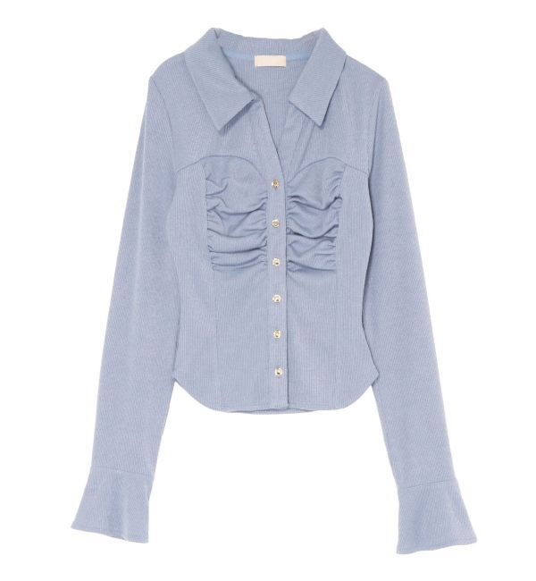 RESEXXY「フロントギャザーリブトップス」|Tシャツ・カットソー|