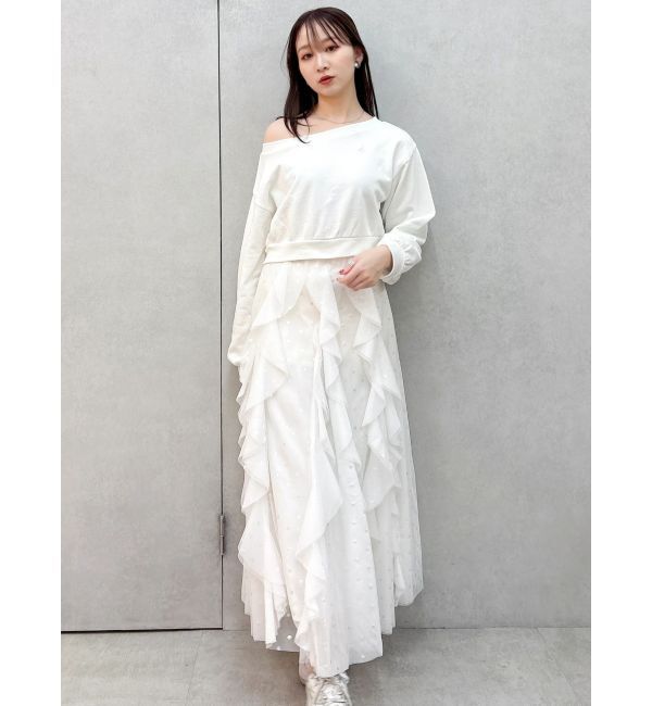 dazzlin「ボウタイシャツレイヤードスウェット」|スウェット・ジャージ|