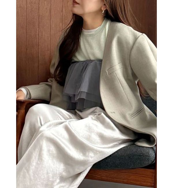 MERCURYDUO「【OUNNOUN】チュールマルチウェイフリルカラー」|その他|グレー