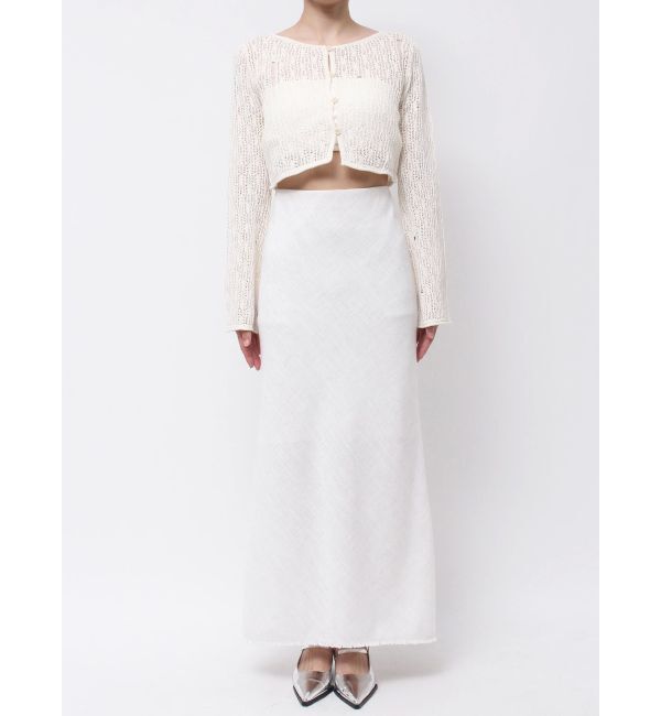 MERCURYDUO「【OUNNOUN】メッシュクロップドニットカーデ」|カーディガン|