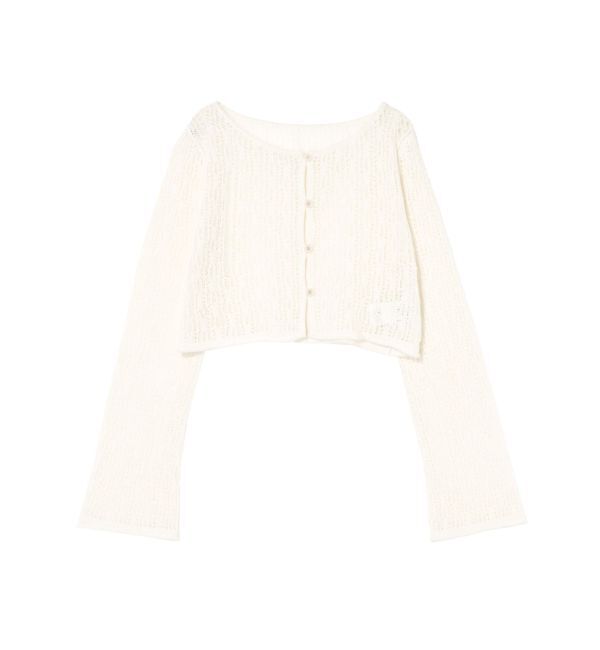 MERCURYDUO「【OUNNOUN】メッシュクロップドニットカーデ」|カーディガン|