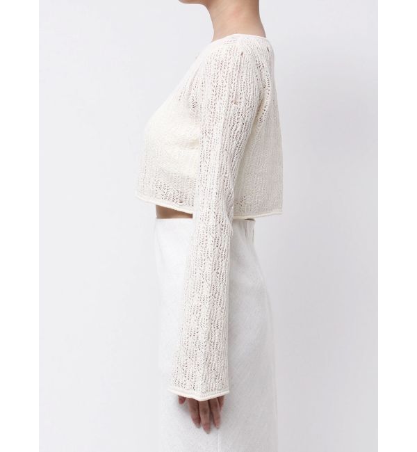 MERCURYDUO「【OUNNOUN】メッシュクロップドニットカーデ」|カーディガン|