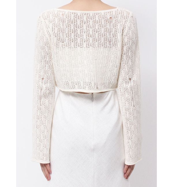 MERCURYDUO「【OUNNOUN】メッシュクロップドニットカーデ」|カーディガン|