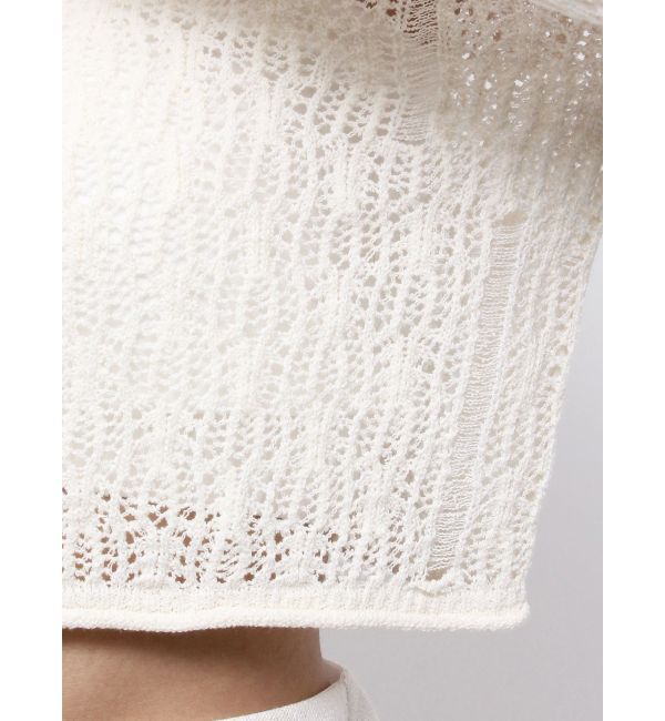 MERCURYDUO「【OUNNOUN】メッシュクロップドニットカーデ」|カーディガン|