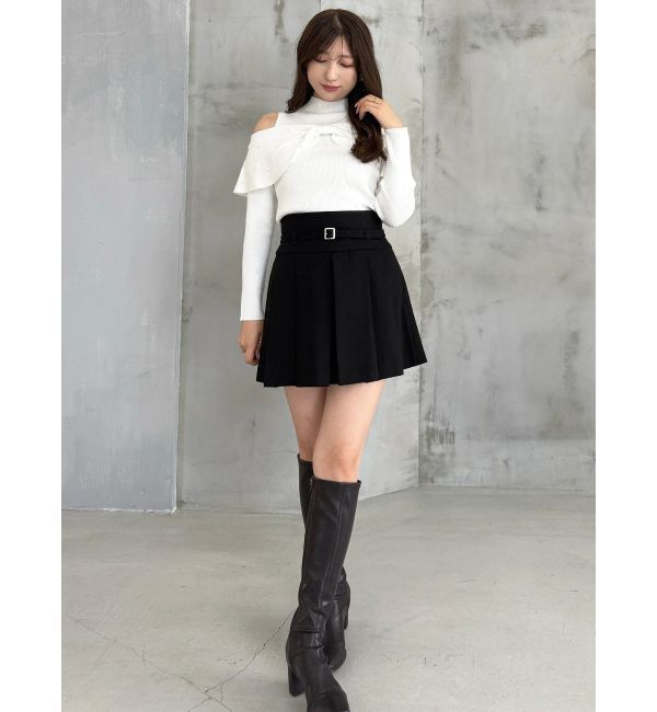 MERCURYDUO「オフショルリボンパールニット」|ニット・セーター|