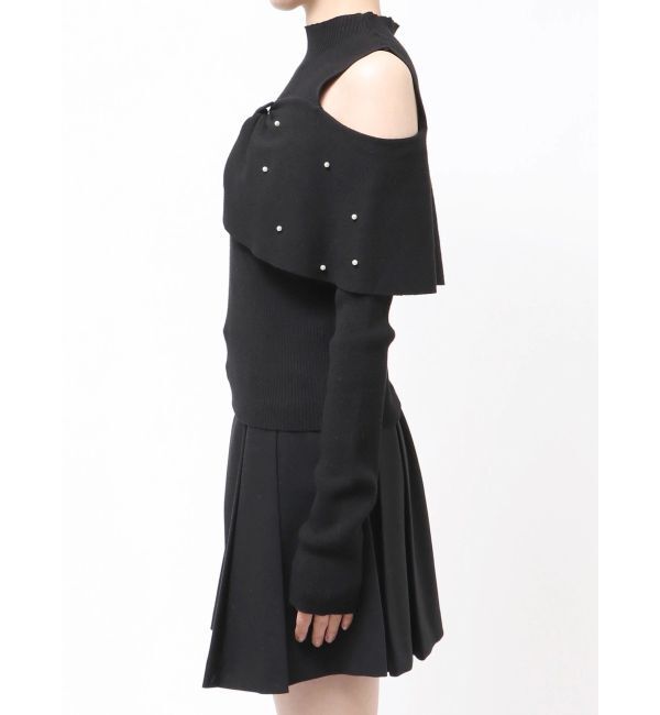 MERCURYDUO「オフショルリボンパールニット」|ニット・セーター|