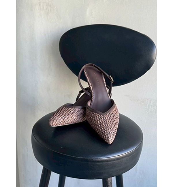 MERCURYDUO「雑材ポインテッドトゥミュール」|その他|ブラウン