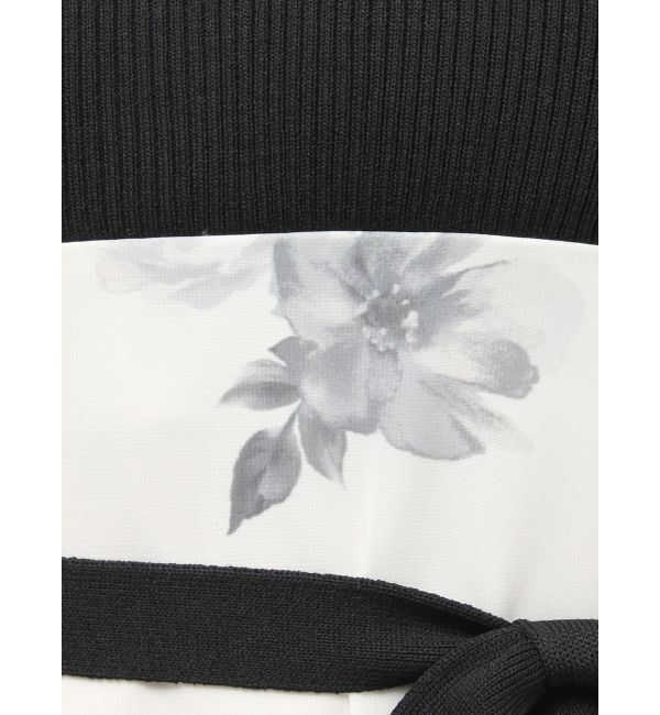 MERCURYDUO「花柄ドッキングハーフスリーブワンピース」|ワンピース|