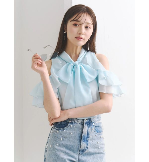 MERCURYDUO「アメスリラッフルボウタイブラウス」|シャツ・ブラウス|
