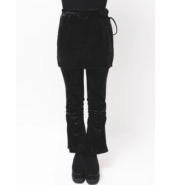 MURUA「スカートレイヤードシャーリングベロアパンツ」|その他|
