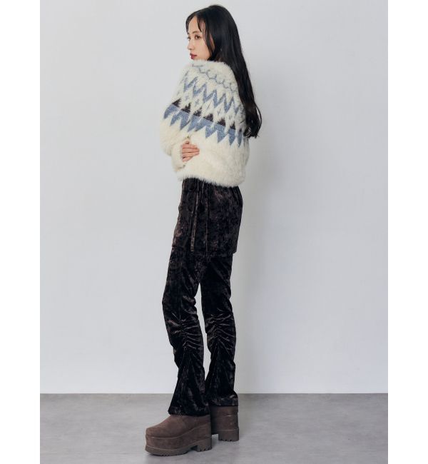 MURUA「スカートレイヤードシャーリングベロアパンツ」|その他|